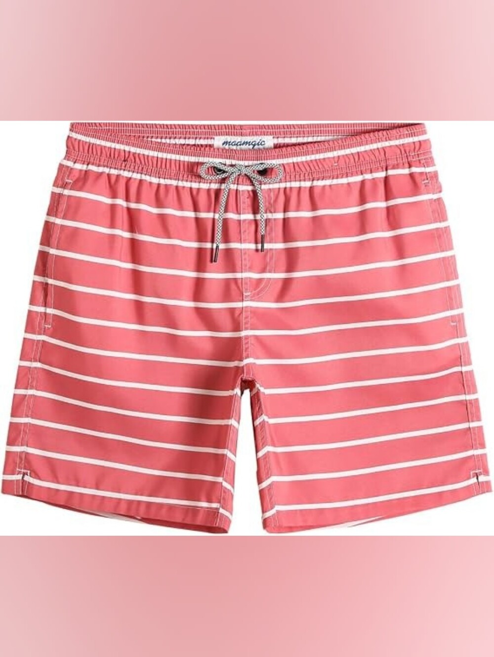 Maamgic Striped Men's Swim Shorts with Drawstring, Sz. Large